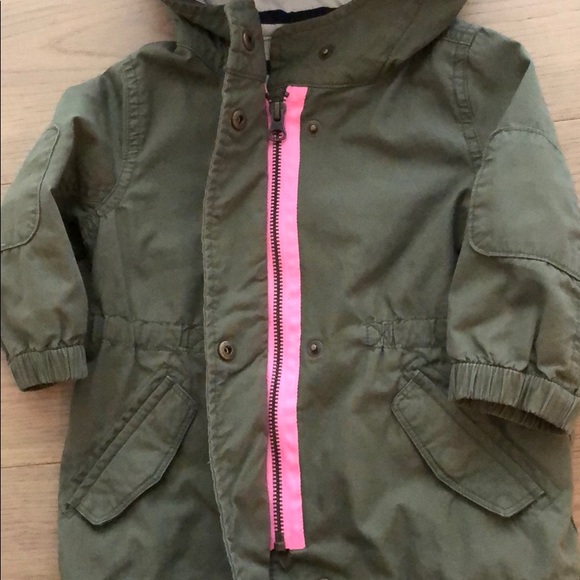 Baby Gap Toddler Girl Green Hooded Jacket - Picture 4 of 9